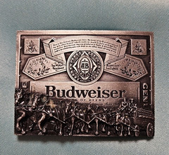 Budweiser King of Beers Belt Buckle Pewter Markatron T-169
