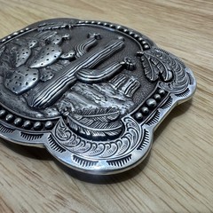 Blazin Roxx Western Nocona Belt Buckle Cactus Feathers NIB 37597