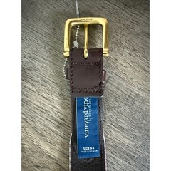 Vineyard Vines Pink Whale Print Silk & Leather Belt Solid Brass Buckle Size 54
