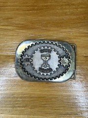 VINTAGE JOSTENS SCE 10 YEAR SAFETY AWARD BRASS BELT BUCKLE