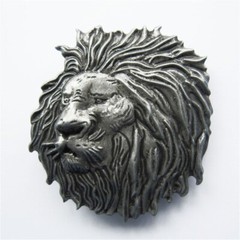 Vintage Distressed Lion Head Animal Wildlife Western Belt Buckle