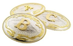 New Men Women Big 5 » W 4 » H Western Cowboy Real Rodeo Style Gold Silver Metal