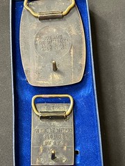 NIB Vintage SET Of 2 Brass PEPSI COLA Soda Pop 1986 SALES RALLY Belt BUCKLES