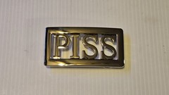 PISS Custom Personalized Name Belt Buckle -Put your name or word on Buckle