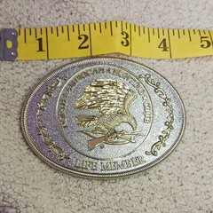 North American Hunting Club Silver Gold Oval Western Belt Buckle Antique Finish