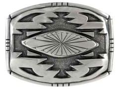 Western Cowboy/Cowgirl Engraved Antique Silver Southwestern Buckle