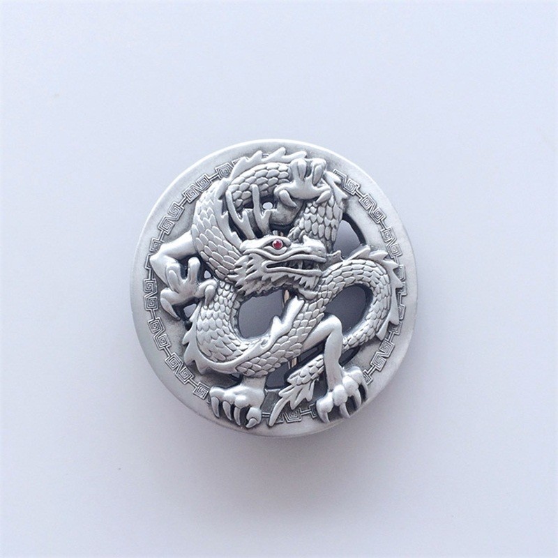 Men Belt Buckle Red Rhinestone Eye Classic Dragon Belt Buckle