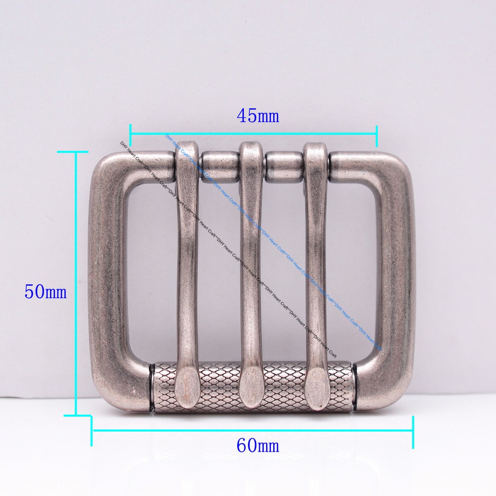 Heavy Sturdy Retro Triple Tongue Pin Prong Men Belt Buckle Fit 45MM Belt Straps