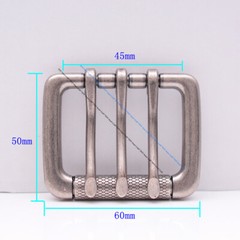 Heavy Sturdy Retro Triple Tongue Pin Prong Men Belt Buckle Fit 45MM Belt Straps