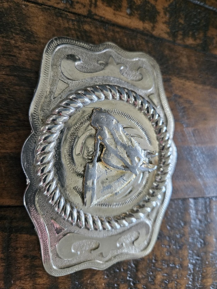 Western Belt Buckle Horse Head Silver Made In USA