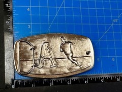 A&rsquo;s Baseball Logo Athletics Sports Oakland CA Silver Color Wide Belt Buckle