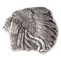 Indian Warrior Chief Belt Buckle Western Cowboy Native American (IW-06-S)