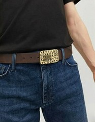 Antique Bronze Vintage Word Belt Buckle Rectangular Unisex Elegant Retro Design
