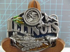 Vtg 80s State of Illinois Siskiyou enamel 21st State