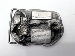 Dodge City Kansas SAM&rsquo;S SHOE STORE 1985 Pewter Belt Buckle Allen Cowboyboy Boots