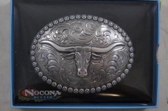 Nocona Western Oval LONGHORN Belt Buckle 37981