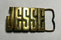 Vintage Jesse Solid Brass Belt Buckle Gold Antique Finish 1.5&Prime; Taiwan
