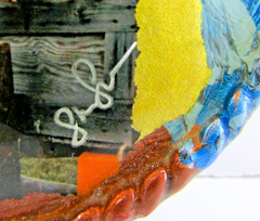 Equestrian Hand Painted Signed Horse Jumping Steeplechase Twisted Rope Border