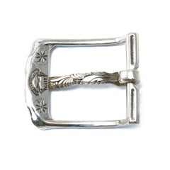 German silver belt buckle Asters, pin type Classic Petrykivka flower belt buckle