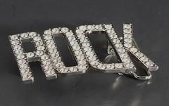 New 1 1/2&Prime; (38mm) Rhinestone(#T40) Plate Buckle Nickel(silver) Color USA