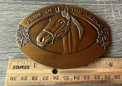 Vintage 1977 Coop Limited Edition Horse Pride Of The Arena Brass Belt Buckle