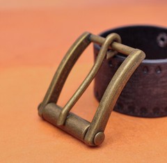 Novelty Mens Retro Brass Single Prong Pin Metal Roller Belt Buckle 1-1/2&Prime;