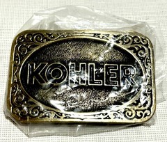 Vintage 1986 Kohler Limited Edition Brass Belt Buckle American Buckle Co USA NOS