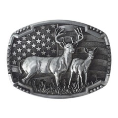 Deer leather buckle Western cowboy motorcycle riding belt buckle