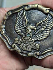 vintage 1960s 70s belt buckle HARLEY DAVIDSON motorcycle BRASS bronze EAGLE