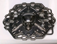 Rare Halo Game Gunmetal Skull Belt Buckle 2011 Gamer Buckle Collectible