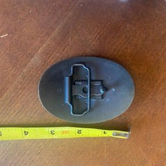 Vintage Freemason Leather Belt Buckle Brown Oval Square and Compass Masonic G