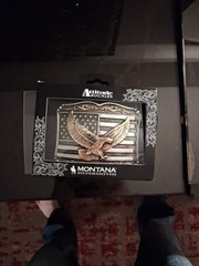 New! Montana Silversmiths &lsquo;SOARING LIBERTY&rsquo; ATTITUDE BELT BUCKLE w/ Flag & Eagle