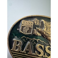 Vintage 1986 B.A.S.S. Member Belt Buckle Great American Buckle Co Fishing Brass