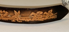 Tooled Leather Belt Size 30 Duck Hunting Crumrine Bronze Eagle Eye Gem Buckle