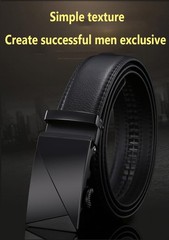 THS Leather Ratchet Belt for Men – Automatic Click Buckle, 36-40, Brown