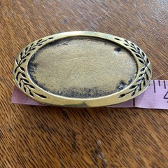 Vintage Brass Tone Oval Olive Branch Border Belt Buckle Western Americana 3.25in