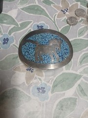Belt Buckle Vintage Silver And Turquoise Horse Belt Buckle Mexico Alpaca