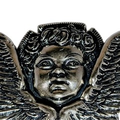 Vtg Washed Up Hollywood Belt Buckle Gothic 3D Cherub Angel Pewter Metal Y2K A+!