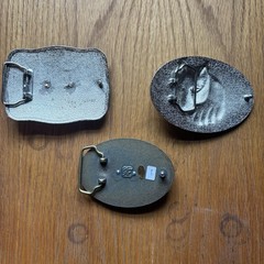 Metal Belt Buckles – Lot of 3 – Wolf Head Bull Head Eagle Designs