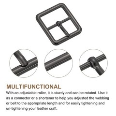 4Pcs 1&Prime; Single Prong Belt Buckle Square Center Bar Buckles for Belt Black