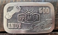 Vintage Indy 500 Belt Buckle By Premier Industrial Corporation
