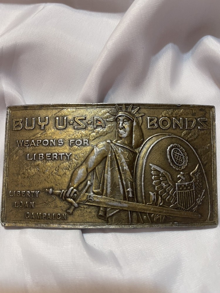 Buy U.S.A. Bonds Weapons for Liberty Brass Belt Buckle Vintage