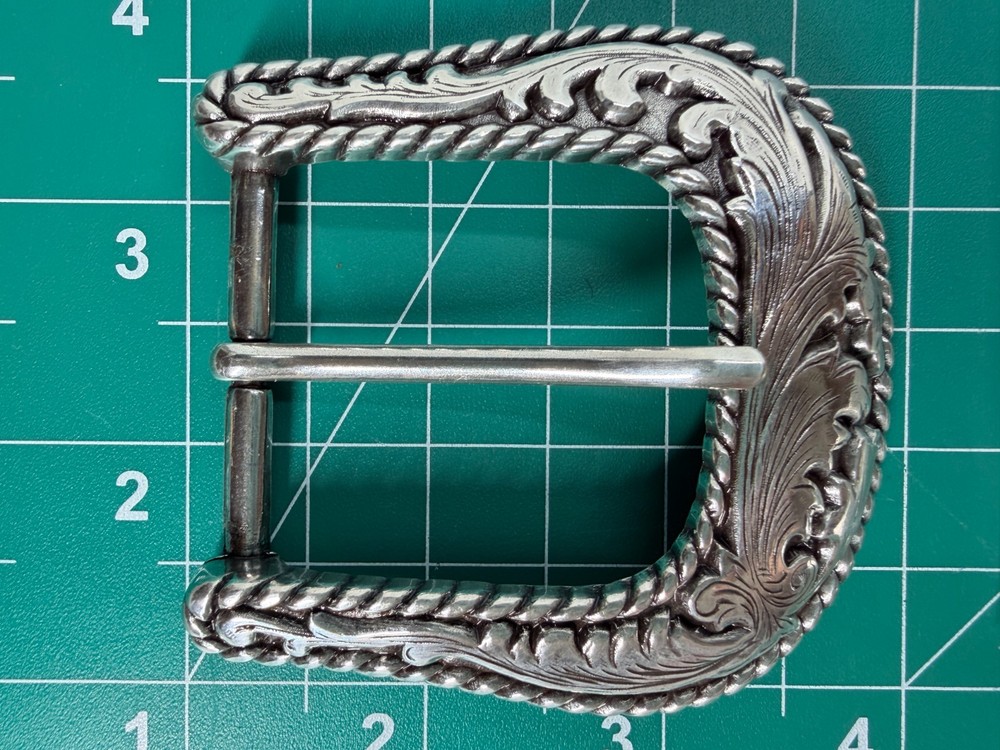 Silver Tone Metal Western Cowboy Bronco Riding Rodeo Belt Buckle Made in Taiwan