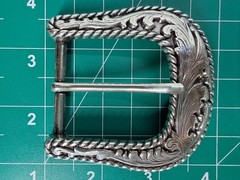 Silver Tone Metal Western Cowboy Bronco Riding Rodeo Belt Buckle Made in Taiwan