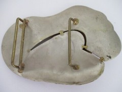 Vintage Copper Brass Metal Belt Buckle Brutalist Modernist Handcrafted
