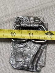 1980s vintage ALASKA belt buckle WESTERN pewter DEER where life if worth living