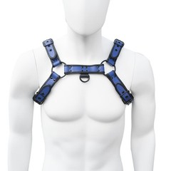 ZZRBVFH Alligator Grain PU Mens Harness Leather Suspenders Adjustable, Blue