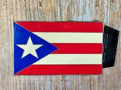 Puerto Rico Flag Commemorative Patriotic 2004 Belt Buckle by Silver Moon