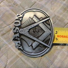 MASON FREEMASONS FREEMASONRY Metal Belt Buckle GRAY SILVER COLOR