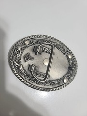 Vintage EAGLE BELT BUCKLE BLACK SHADOW 3 1/2 X 2 3/4 PEWTER. U.S.A Made Legends
